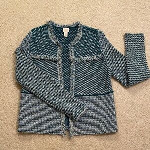 Chico's Green Textured Cardigan